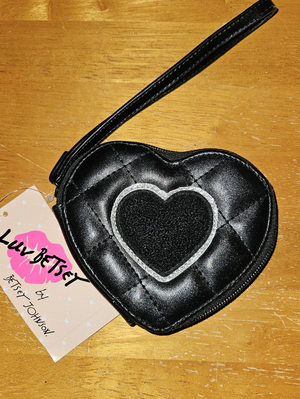Betsey Johnson Black Heart Wristlet Wallet